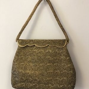 Vintage gold beaded evening bag